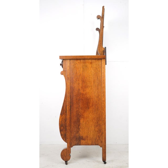 Antique American Empire Oak Bedroom Dresser For Sale - Image 12 of 15