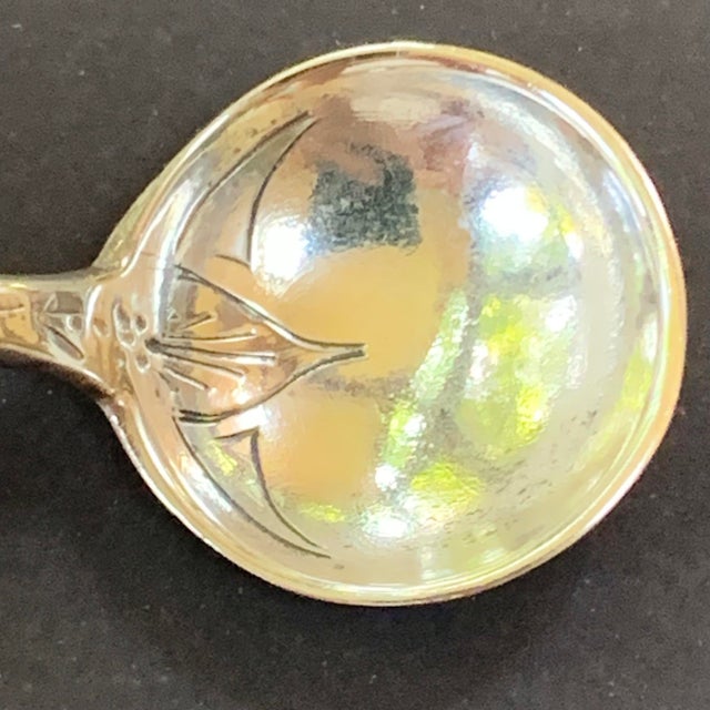 Late 19th Century Antique Pair of Ball End Silver Salt Spoons by George Sharp For Sale - Image 5 of 9