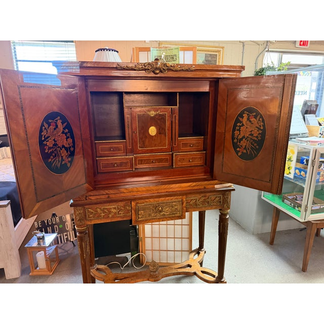 Gothic A Late 18th Century Dutch Mahogany and Floral Marquetry Cabinet on Stand, For Sale - Image 3 of 18