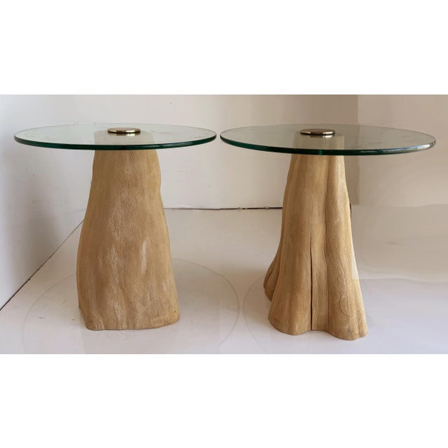 Organic Post-Modern Wooden Steven Chase Side Tables, Pair For Sale - Image 4 of 5