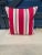 French French Ticking Stripe Red & White Pillow For Sale - Image 3 of 4