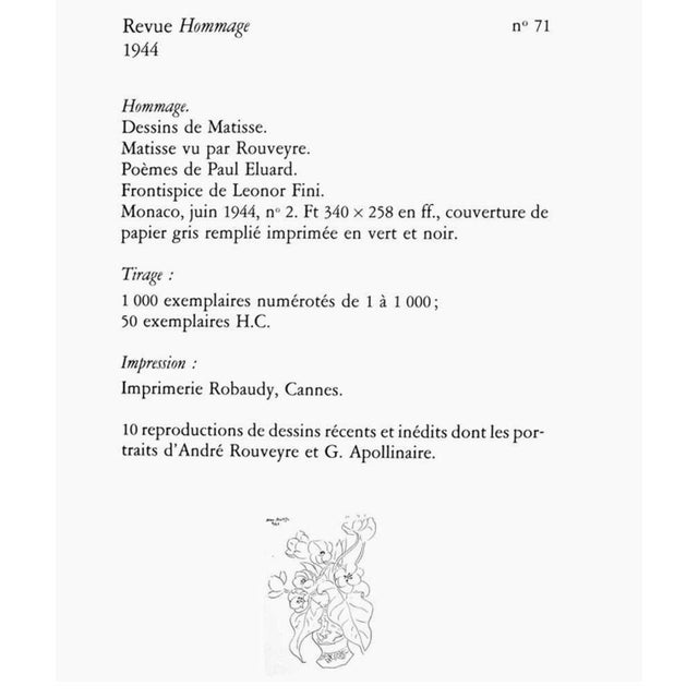 1940s Abstract Henri Matisse Original Signed "Tulips" Lithograph For Sale - Image 5 of 7