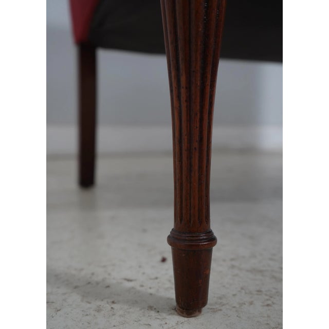 Southwood Inlaid Sheraton Mahogany Damask Loveseat For Sale - Image 10 of 12