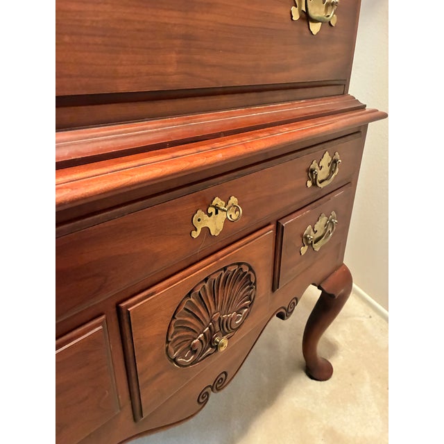 Henkel Harris Henkel Harris Wild Cherry Highboy Dresser For Sale - Image 4 of 6
