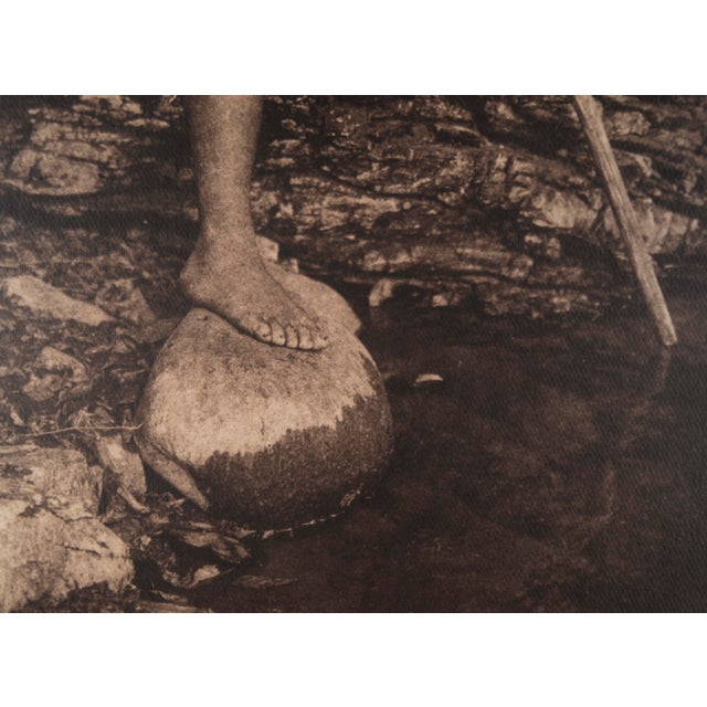 Photography "Spearing Salmon: Spokan", Sepia Photograph of Indigenous Spearfishing by Edward Sheriff Curtis For Sale - Image 7 of 10