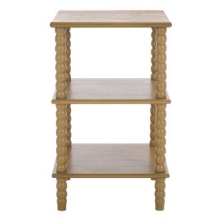 Dilyn Bobbin 3 Shelf Accent Table in Desert Brown For Sale