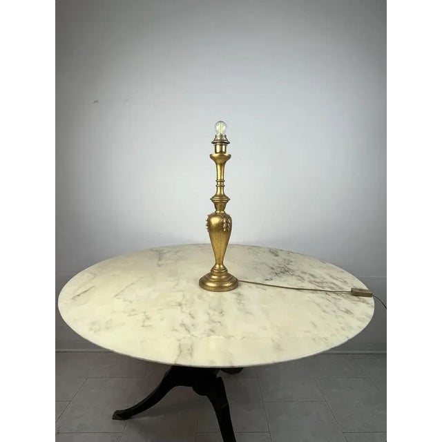 1980s Torch Table Lamp in Gilt Beech, Italy, 1980s For Sale - Image 5 of 8