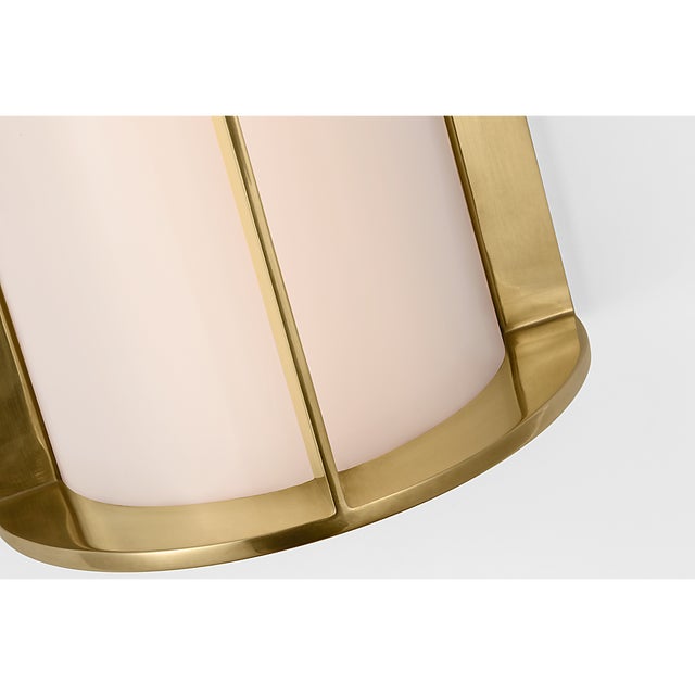 Metal Barbara Barry for Visual Comfort Signature Phinn 18" Linear Bath Sconce in Soft Brass with White Glass For Sale - Image 7 of 10