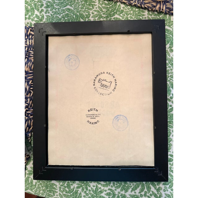 VintageKeith Haring Framed Drawing Estate Stamped For Sale - Image 9 of 10
