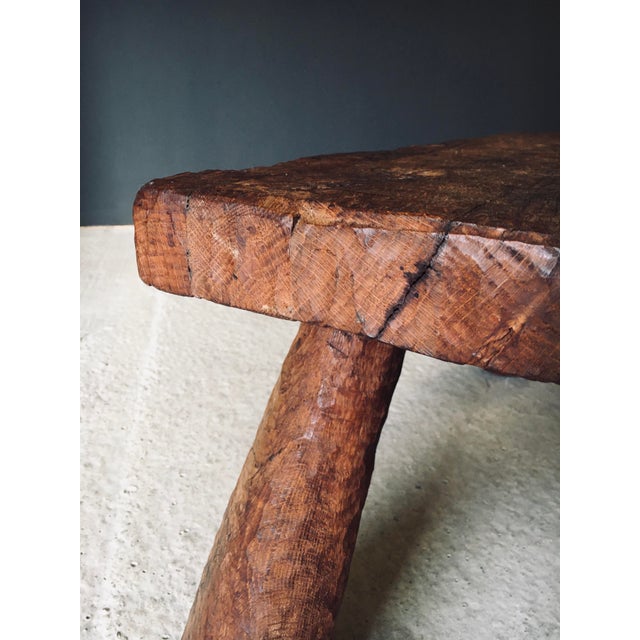 Brutalist Handcafted Carved Oak Coffee Table, Belgium, 1960s For Sale - Image 15 of 18