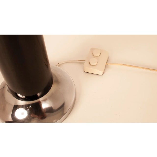 1970s Vintage Chrome & Black Enameled Metal Table Lamp by Goffredo Reggiani, 1970s For Sale - Image 5 of 9