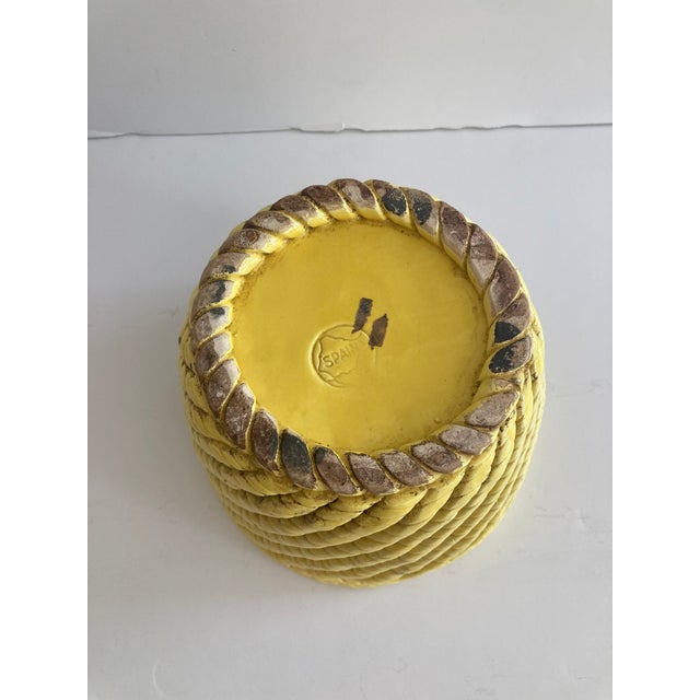 Ceramic Old School Palm Beach Yellow Glazed Ceramic Cache Pot For Sale - Image 7 of 10