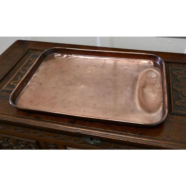 Large Copper Roasting Tray with Gravy Well, 18th Century For Sale - Image 3 of 8