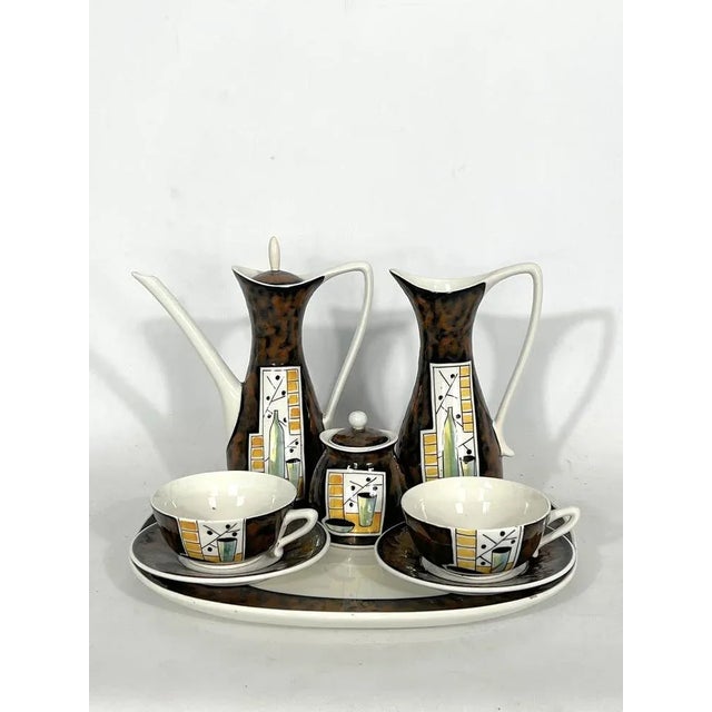 Mid-Century Ceramic Teapot Set by Alfa Ceramiche, Italy, 1950s, Set of 8 For Sale - Image 14 of 14