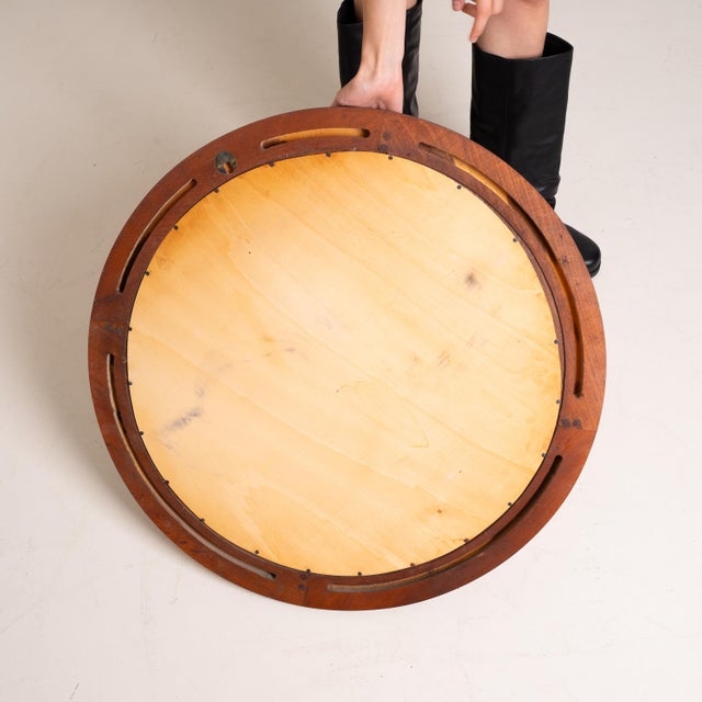 Mid-Century Italian Round Mirror, 1970s For Sale - Image 3 of 4