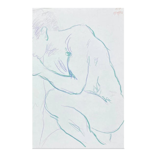 1996 James Bone Crouching Male Nude For Sale