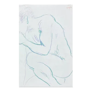 1996 James Bone Crouching Male Nude