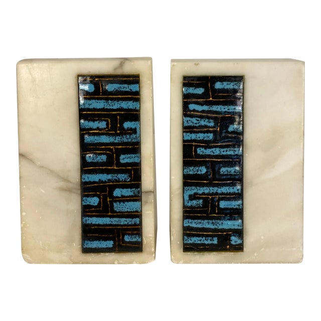 Pair of Mid 20th Century Raymor Marble Bookends For Sale