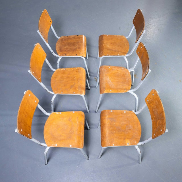 Large Stacking Dining Chairs from Mullca, 1950s, Set of 6 For Sale - Image 11 of 13