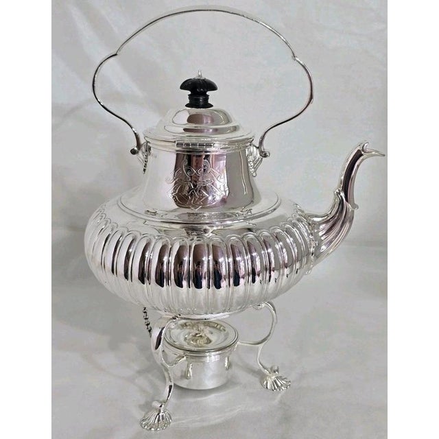 Sterling Silver Spirit Kettle and Stand, London, 1975 For Sale - Image 10 of 13