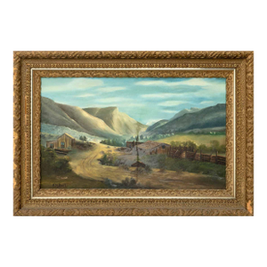 Signed American Mountain Landscape Oil on Canvas
