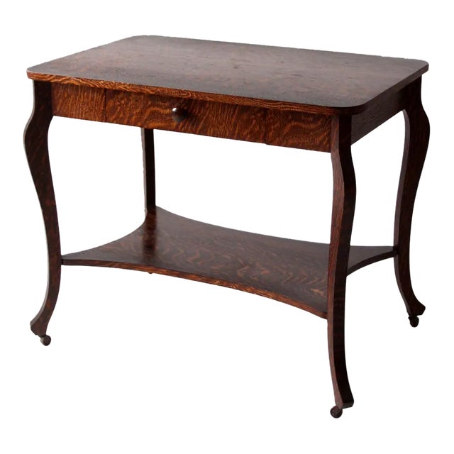 Antique Tiger Oak Library Table Chairish