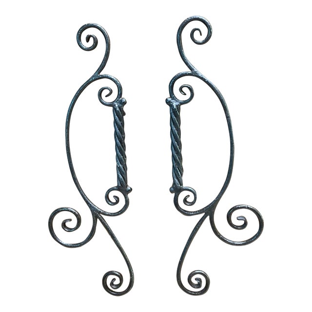 Custom Hand-Forged Wrought Iron Door Pulls For Sale
