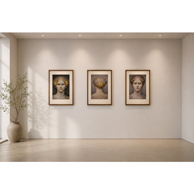 Atelier Aria Lumae the Athena Triptych Faces of Returning Light Fine Art Gallery Board Three Piece Set For Sale In San Antonio - Image 6 of 18