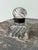 Transparent Vintage Swirling Cast Glass + Metal Inkwell, Circa Late 19th - Early 20th Century For Sale - Image 8 of 13
