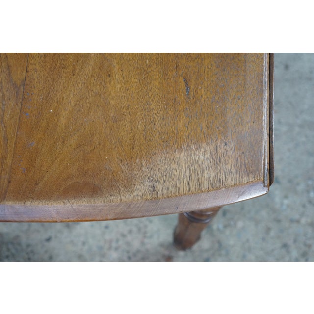 Antique 19th Century Victorian Mahogany Drop Leaf Oval Dining Table Console For Sale - Image 9 of 18