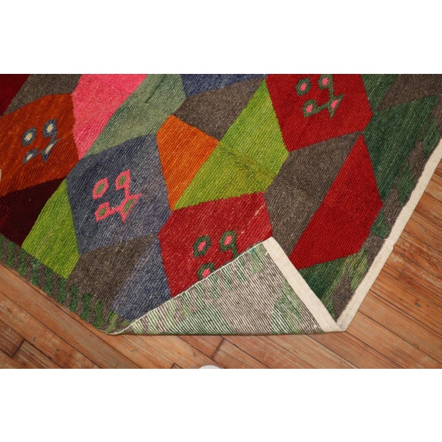 Late 20th Century Vintage Turkish Tulu 3'8'' X 4'8'' For Sale - Image 4 of 7