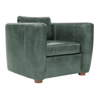 Harris Chair, Bottle Green Leather For Sale
