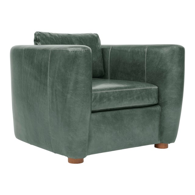 Harris Chair, Bottle Green Leather For Sale