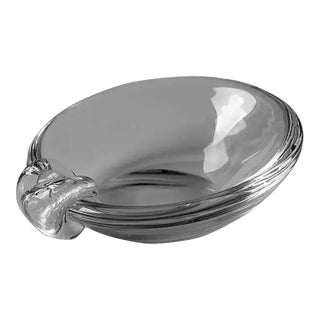New in Box Steuben Clear Crystal Mid-Century Ashtray Designed by George Thompson Vtg. For Sale