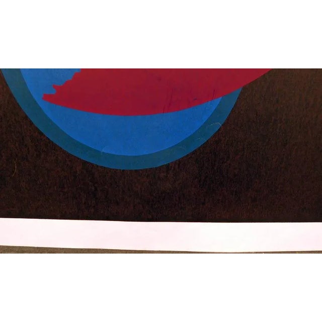 1980s Jim Boutwell "Untitled" Orange&blue Hand Signed Art Serigraph Print For Sale - Image 5 of 6