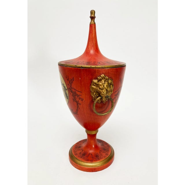 This gorgeous c. 1830's Italian Painted Tole Urn is quite the little show piece. The attention to detail is nothing short...
