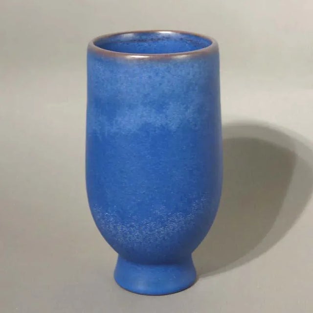 Blue Ceramic Vase by Glatzle for Karlsruher Majolika, 1956 For Sale - Image 6 of 7