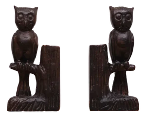 Vintage Wood Owl Bookends, Spain, 1960s, Set of 2