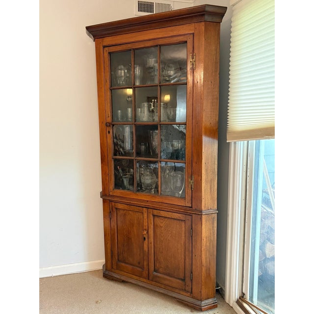 Antique Federal Corner Cupboard Cabinet For Sale - Image 4 of 18