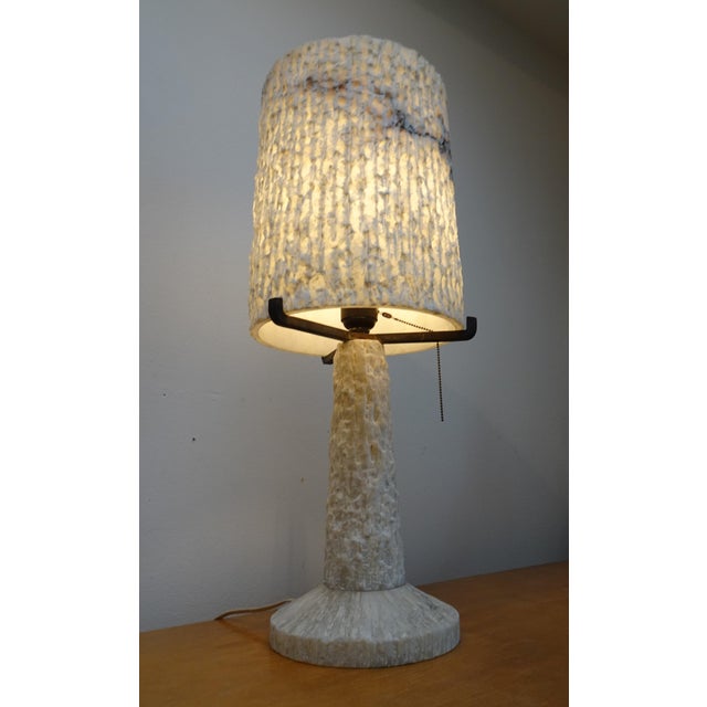 Brutalist Large Vintage Alabaster Table Lamp, Spain, 1950s For Sale - Image 3 of 18