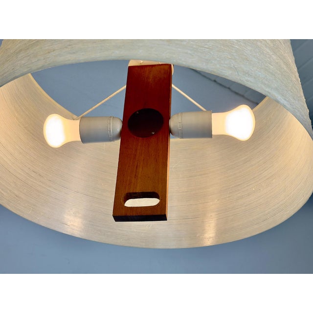1960s Vintage Pendant Lamp in Teak and Fiberglass by Erco, 1960s For Sale - Image 5 of 15