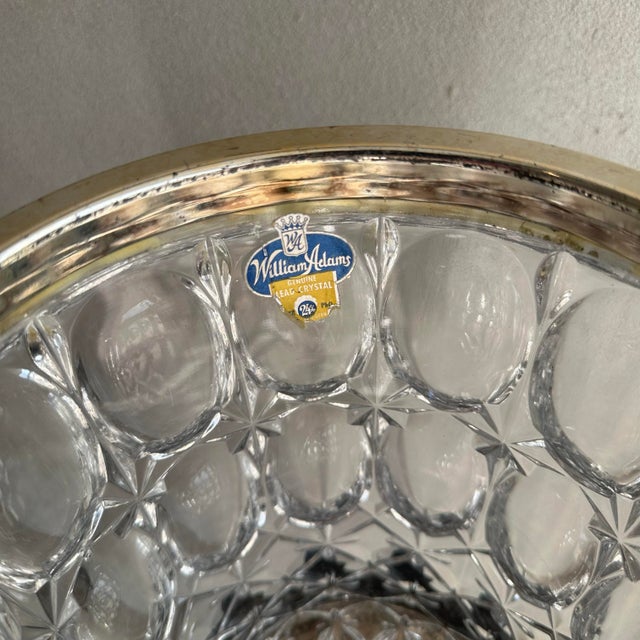 Vintage William Adams Italian Crystal Ice Bucket and Silver Plated Stand For Sale In San Antonio - Image 6 of 11