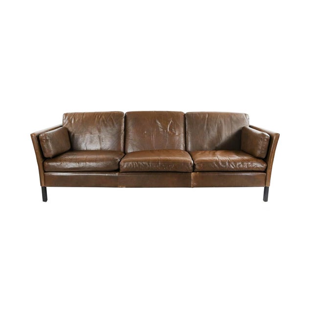 1960s Danish Modern Brown Leather Sofa By Mogens Hansen Chairish