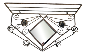 Art Deco Wrought Iron Wall Mirror, 1930s