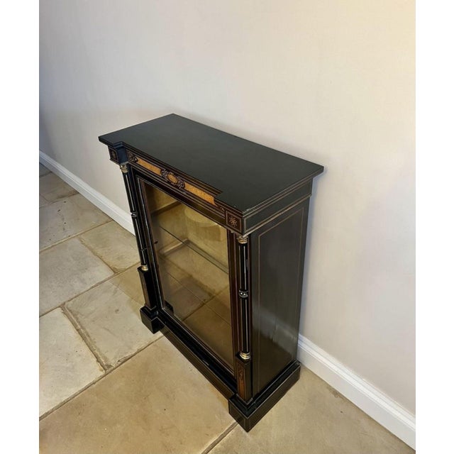 Wood Antique Victorian Ebonised Side Cabinets, 1860, Set of 2 For Sale - Image 7 of 12