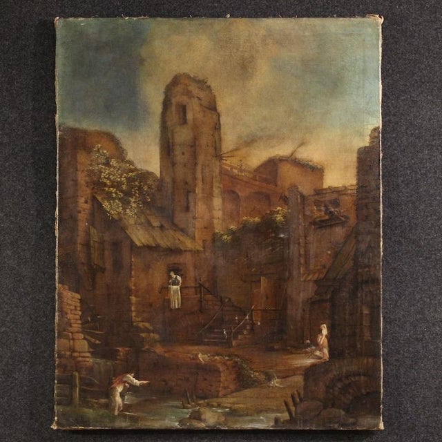 Landscape Composition, 18th Century, Oil Painting on Canvas For Sale - Image 15 of 15
