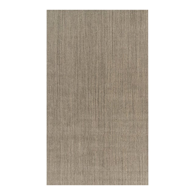 Rug & Kilim’s Oversized Modern Textural Rug With Beige and Gray Striae - 11x19 For Sale