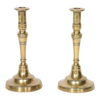 Antique Brass Sabbath Candle Holders For Sale