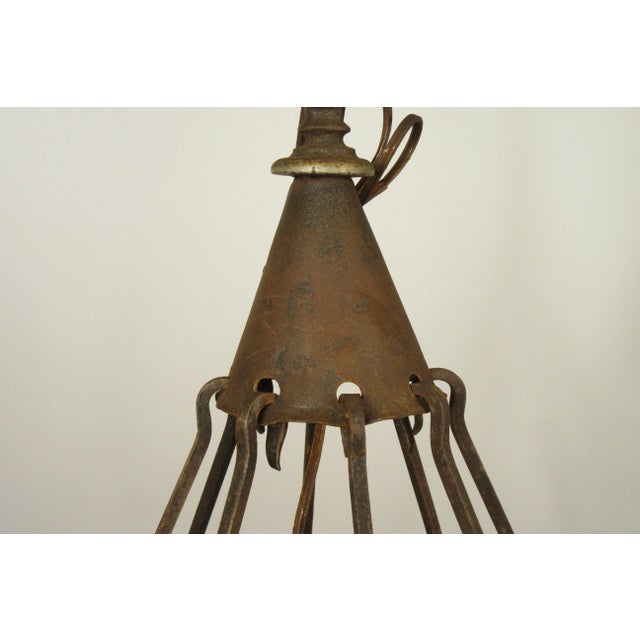 1940s Iron Gothic Chandelier For Sale - Image 9 of 11