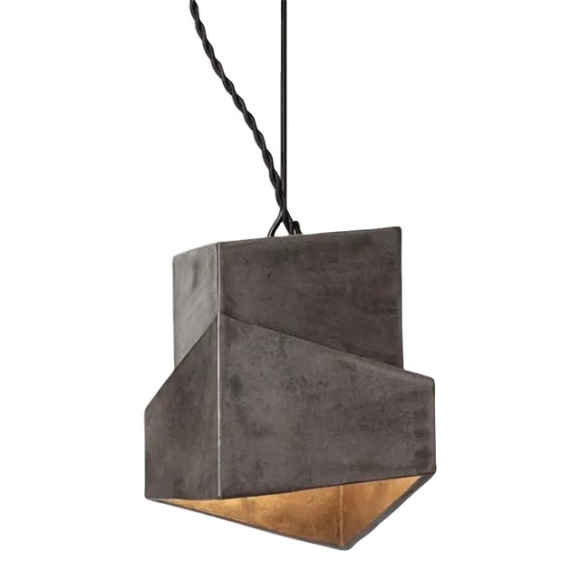 Sculptural Brass Pendant For Sale